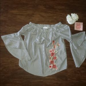 Women’s floral print, off-shoulder summer blouse